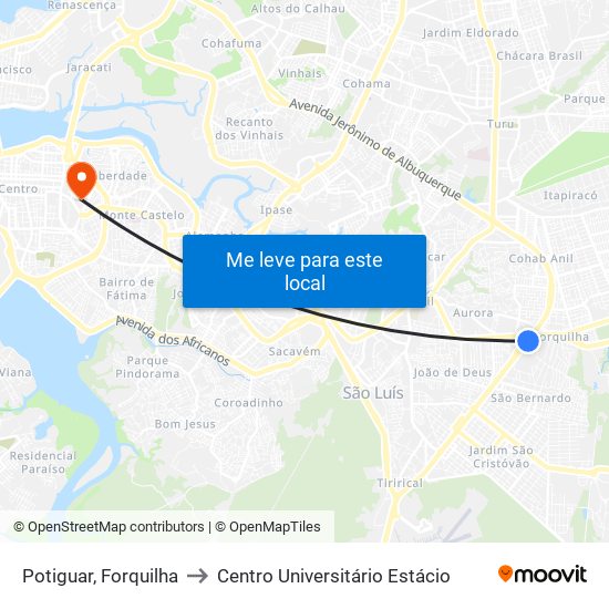 Potiguar, Forquilha to Centro Universitário Estácio map