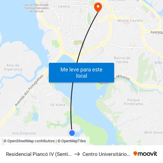Residencial Piancó IV (Sentido Bairro) to Centro Universitário Estácio map