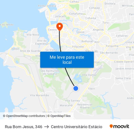 Rua Bom Jesus, 346 to Centro Universitário Estácio map