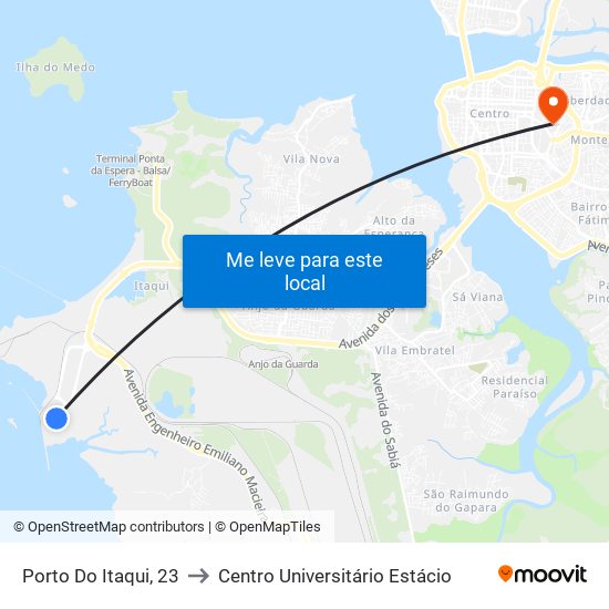 Porto Do Itaqui, 23 to Centro Universitário Estácio map