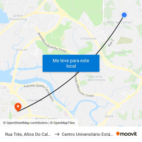 Rua Três, Altos Do Calhau to Centro Universitário Estácio map
