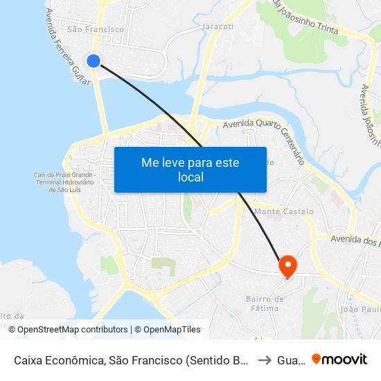 Caixa Econômica, São Francisco (Sentido Bairro) to Guará map