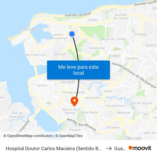 Hospital Doutor Carlos Macieira (Sentido Bairro) to Guará map