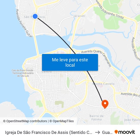 Igreja De São Francisco De Assis (Sentido Centro) to Guará map