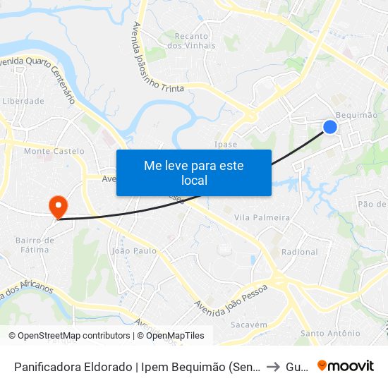 Panificadora Eldorado | Ipem Bequimão (Sentido Centro) to Guará map