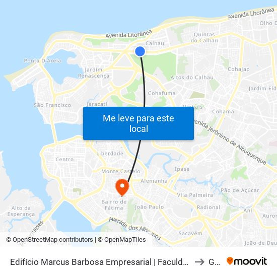 Edifício Marcus Barbosa Empresarial | Faculdade Isl Wyden (Sentido Centro) to Guará map