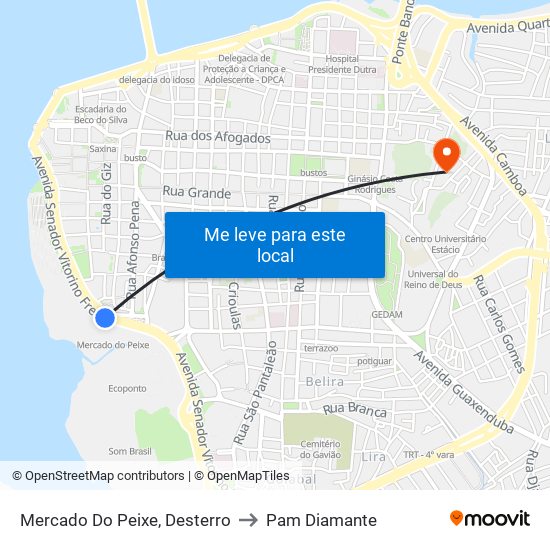 Mercado Do Peixe, Desterro to Pam Diamante map