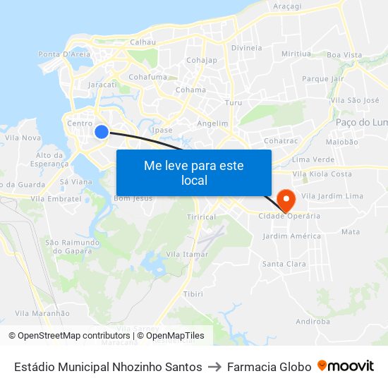 Estádio Municipal Nhozinho Santos to Farmacia Globo map