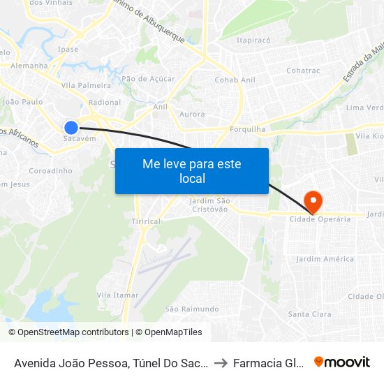 Avenida João Pessoa, Túnel Do Sacavém to Farmacia Globo map