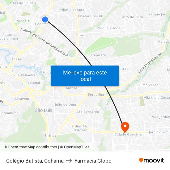 Colégio Batista, Cohama to Farmacia Globo map