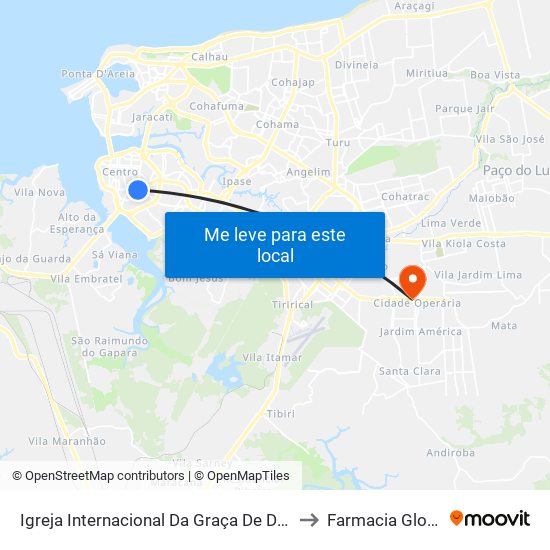 Igreja Internacional Da Graça De Deus to Farmacia Globo map