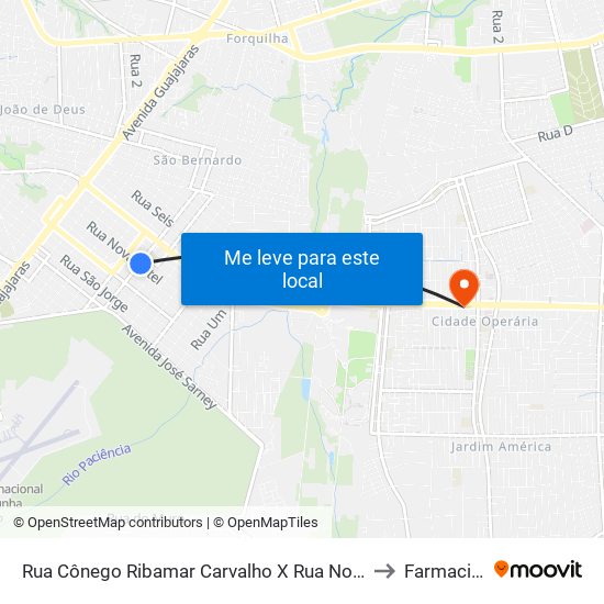 Rua Cônego Ribamar Carvalho X Rua Nova Betel (Sentido Terminal) to Farmacia Globo map