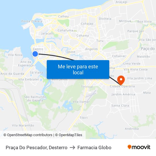 Praça Do Pescador, Desterro to Farmacia Globo map