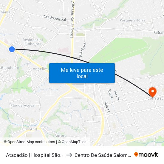 Atacadão | Hospital São Domingos to Centro De Saúde Salomão Fiquene map