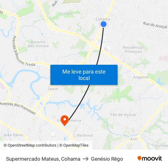 Supermercado Mateus, Cohama to Genésio Rêgo map