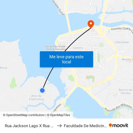 Rua Jackson Lago X Rua Tamancão to Faculdade De Medicina - Ufma map