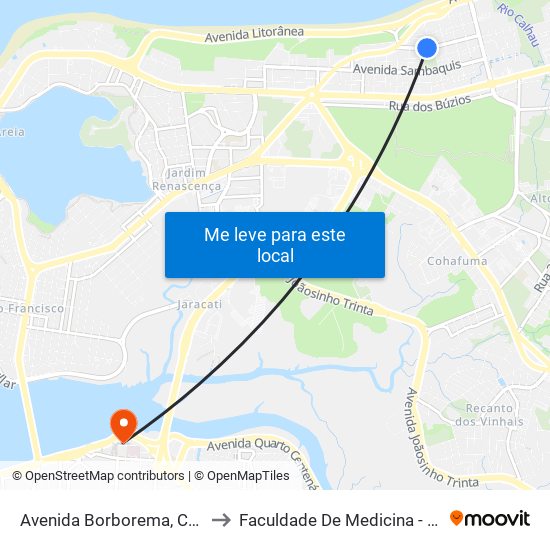 Avenida Borborema, Calhau to Faculdade De Medicina - Ufma map