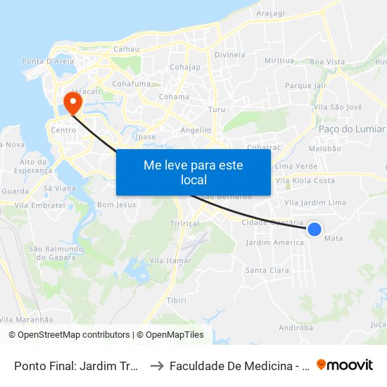 Ponto Final: Jardim Tropical to Faculdade De Medicina - Ufma map