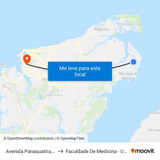 Avenida Panaquatira, 13 to Faculdade De Medicina - Ufma map