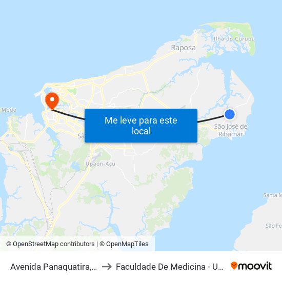 Avenida Panaquatira, 16 to Faculdade De Medicina - Ufma map