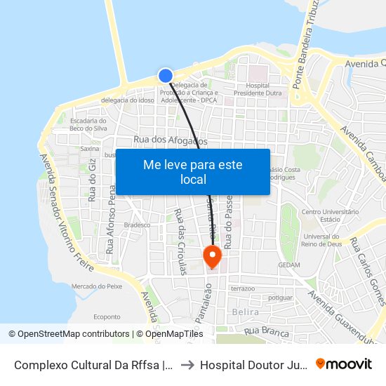 Complexo Cultural Da Rffsa | Avenida Beira Mar to Hospital Doutor Juvêncio Matos map