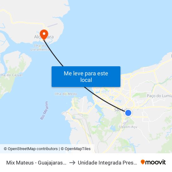 Mix Mateus - Guajajaras (Sentido Aeroporto) to Unidade Integrada Presidente John Kennedy map