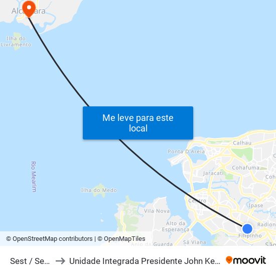 Sest / Senat to Unidade Integrada Presidente John Kennedy map