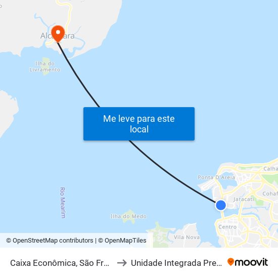 Caixa Econômica, São Francisco (Sentido Centro) to Unidade Integrada Presidente John Kennedy map