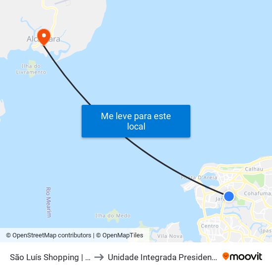 São Luís Shopping | Hospital Udi to Unidade Integrada Presidente John Kennedy map