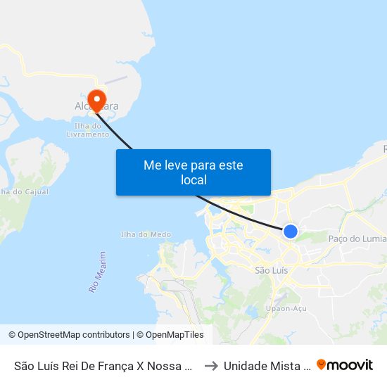 São Luís Rei De França X Nossa Senhora Da Vitória (Sentido Centro) to Unidade Mista Dr Neto Guterres map