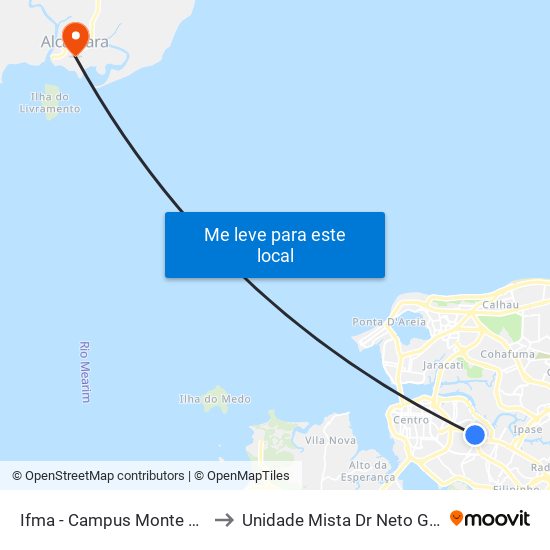 Ifma - Campus Monte Castelo to Unidade Mista Dr Neto Guterres map