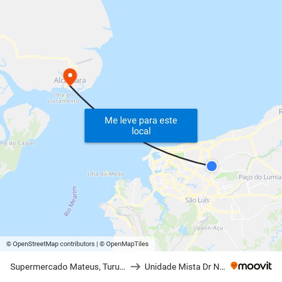 Supermercado Mateus, Turu (Sentido Centro) to Unidade Mista Dr Neto Guterres map