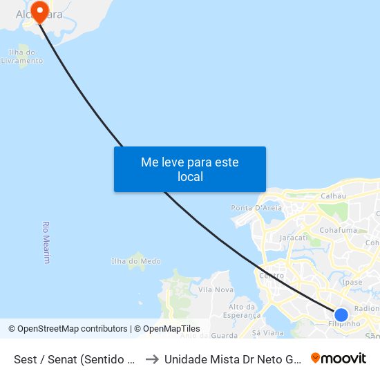 Sest / Senat (Sentido Bairro) to Unidade Mista Dr Neto Guterres map