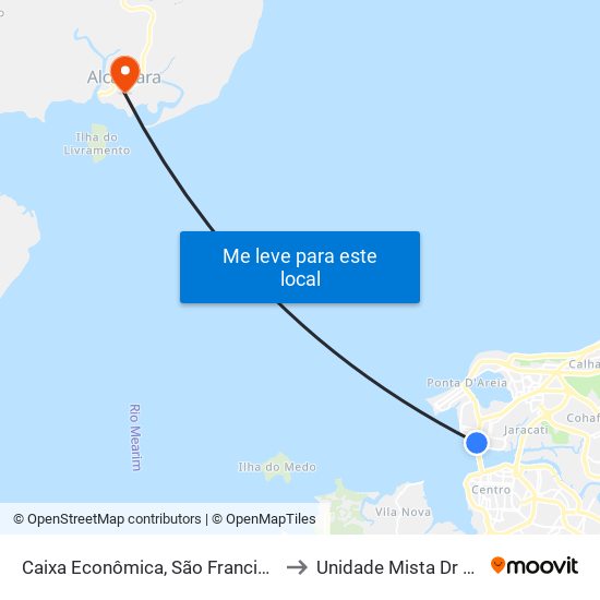 Caixa Econômica, São Francisco (Sentido Centro) to Unidade Mista Dr Neto Guterres map