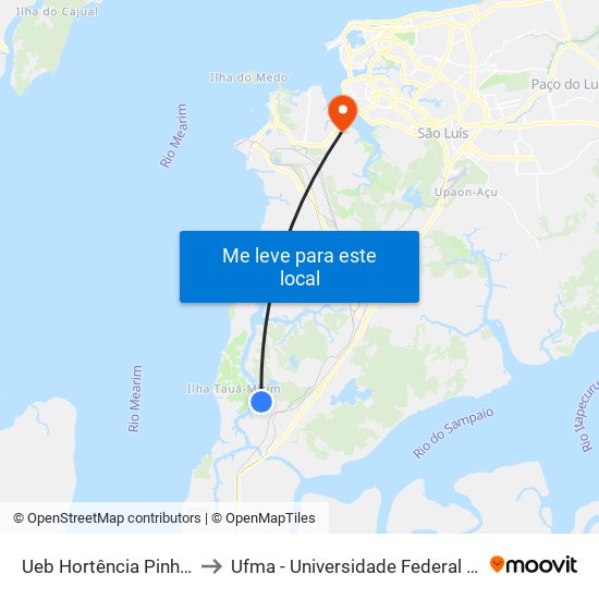 Ueb Hortência Pinho (Bairro) to Ufma - Universidade Federal Do Maranhão map