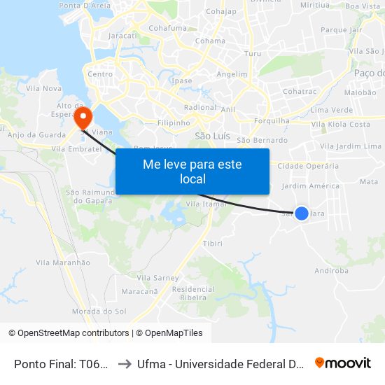 Ponto Final: T061/A684 to Ufma - Universidade Federal Do Maranhão map