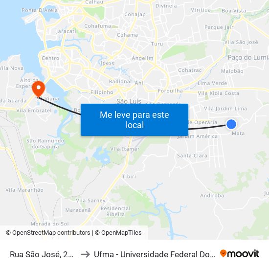 Rua São José, 275-343 to Ufma - Universidade Federal Do Maranhão map