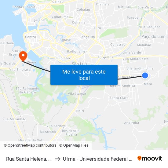 Rua Santa Helena, 445-495 to Ufma - Universidade Federal Do Maranhão map