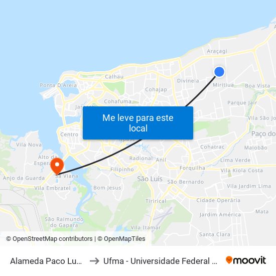 Alameda Paco Lumiar, 513 to Ufma - Universidade Federal Do Maranhão map