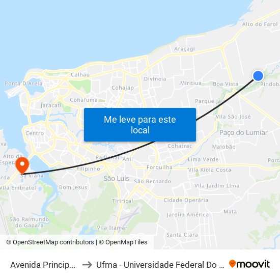 Avenida Principal, 160 to Ufma - Universidade Federal Do Maranhão map