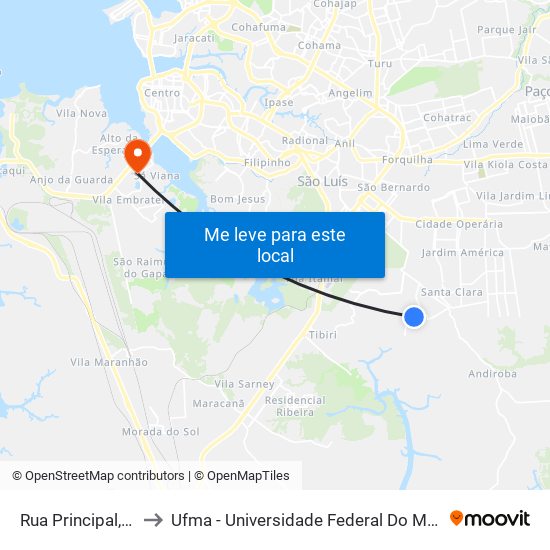 Rua Principal, 794 to Ufma - Universidade Federal Do Maranhão map