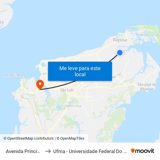 Avenida Principal, 5a to Ufma - Universidade Federal Do Maranhão map