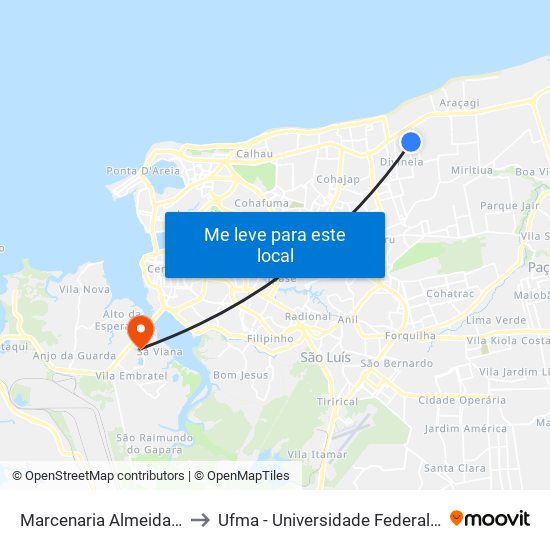 Marcenaria Almeida, Sol E Mar to Ufma - Universidade Federal Do Maranhão map