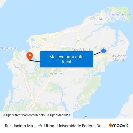 Rua Jacinto Maia, 35 to Ufma - Universidade Federal Do Maranhão map
