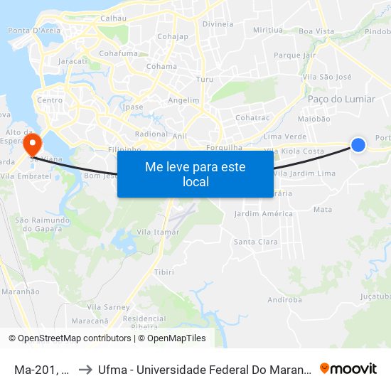 Ma-201, 13 to Ufma - Universidade Federal Do Maranhão map