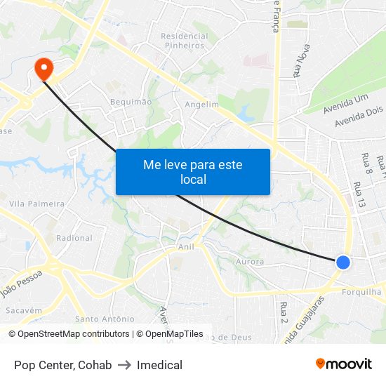 Pop Center, Cohab to Imedical map