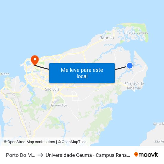 Porto Do Mojó to Universidade Ceuma - Campus Renascença map