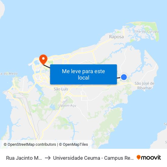 Rua Jacinto Maia, 5 to Universidade Ceuma - Campus Renascença map