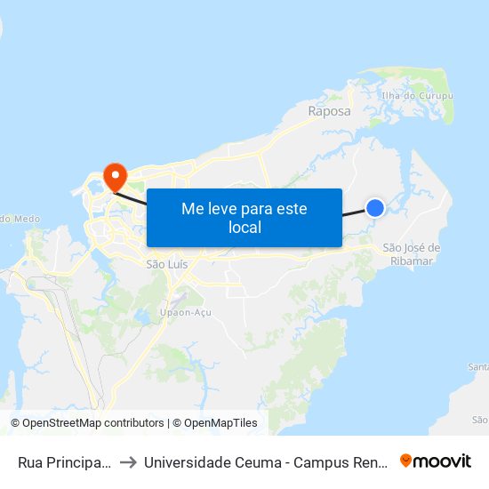 Rua Principal, 51 to Universidade Ceuma - Campus Renascença map