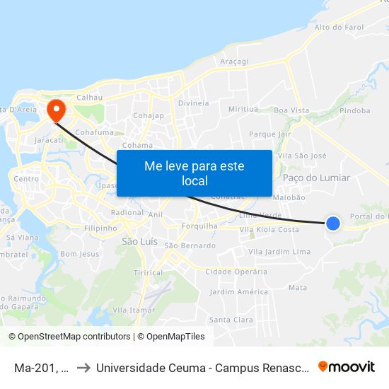 Ma-201, 13 to Universidade Ceuma - Campus Renascença map